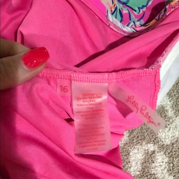 Lilly Pulitzer Pink Floral Halter One-Piece Swimsuit - Picture 9 of 12